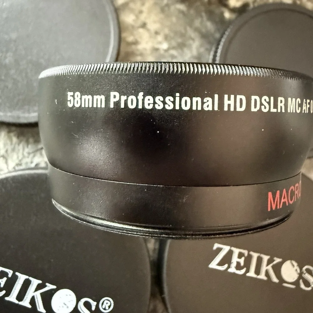 Zeikos Pro HD Telephoto (2.5x) & Wide Angle Macro (0.45x) lenses for 58mm New